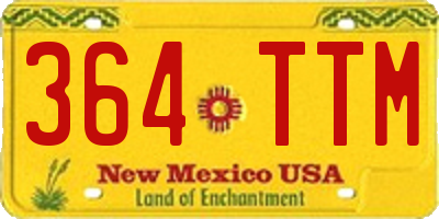 NM license plate 364TTM