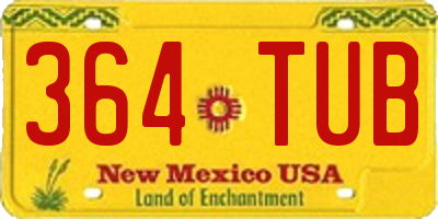 NM license plate 364TUB