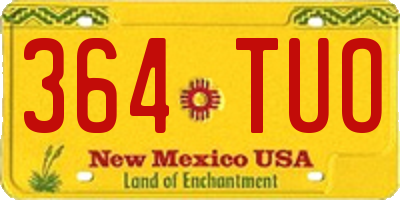 NM license plate 364TUO
