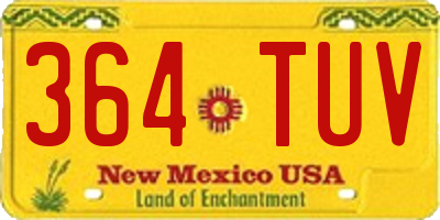 NM license plate 364TUV