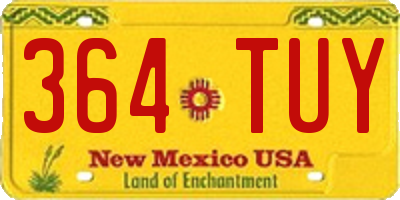 NM license plate 364TUY