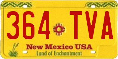 NM license plate 364TVA