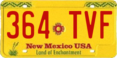 NM license plate 364TVF