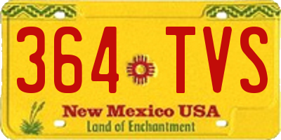 NM license plate 364TVS