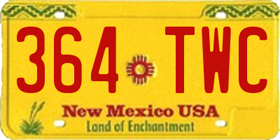 NM license plate 364TWC