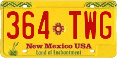 NM license plate 364TWG