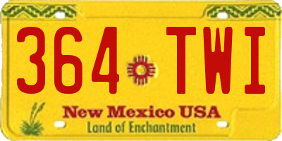 NM license plate 364TWI