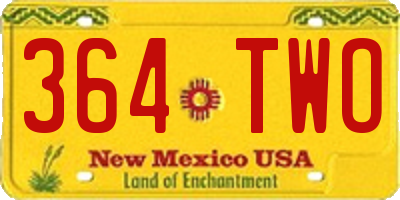 NM license plate 364TWO