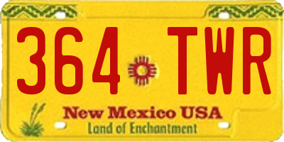 NM license plate 364TWR