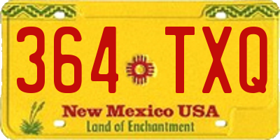 NM license plate 364TXQ