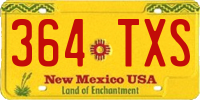 NM license plate 364TXS
