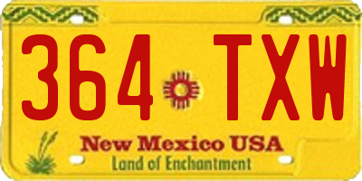 NM license plate 364TXW
