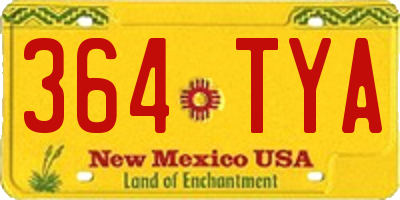 NM license plate 364TYA