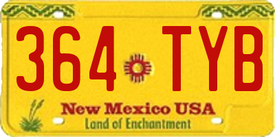 NM license plate 364TYB