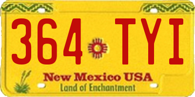NM license plate 364TYI
