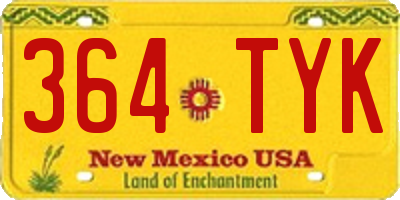 NM license plate 364TYK