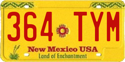 NM license plate 364TYM