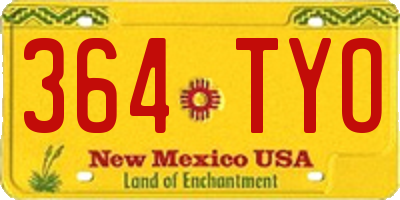 NM license plate 364TYO