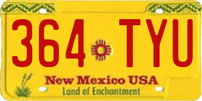 NM license plate 364TYU