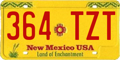 NM license plate 364TZT