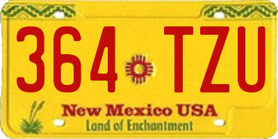 NM license plate 364TZU