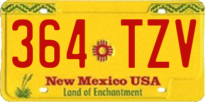 NM license plate 364TZV