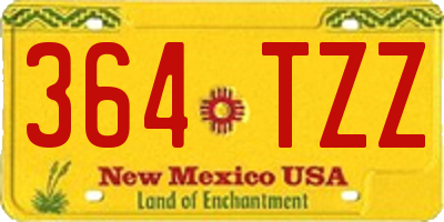 NM license plate 364TZZ