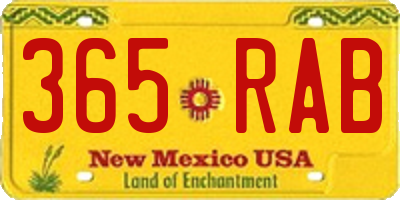 NM license plate 365RAB