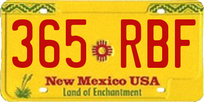NM license plate 365RBF