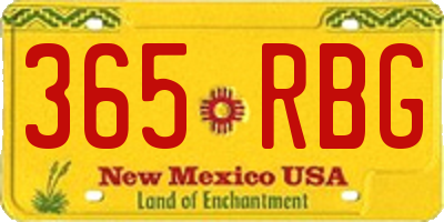 NM license plate 365RBG