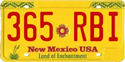 NM license plate 365RBI