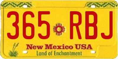 NM license plate 365RBJ