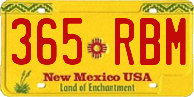 NM license plate 365RBM