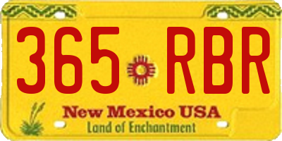 NM license plate 365RBR