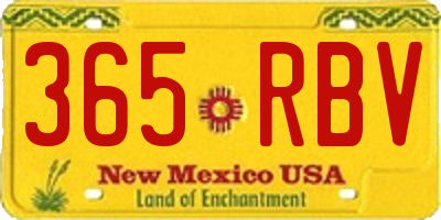 NM license plate 365RBV