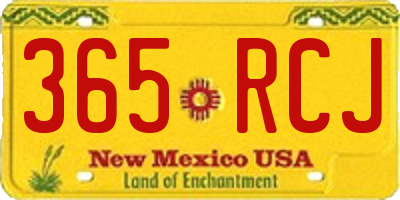 NM license plate 365RCJ