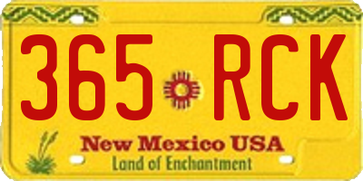 NM license plate 365RCK