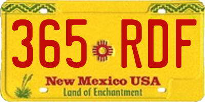 NM license plate 365RDF