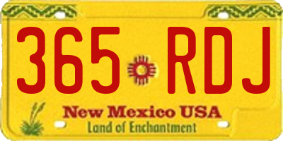 NM license plate 365RDJ