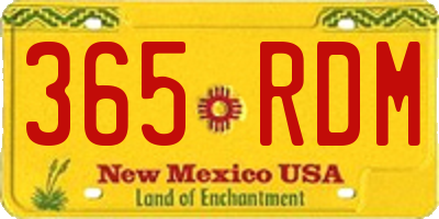 NM license plate 365RDM