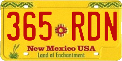 NM license plate 365RDN