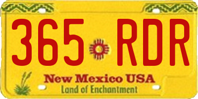 NM license plate 365RDR