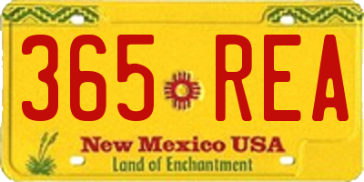 NM license plate 365REA