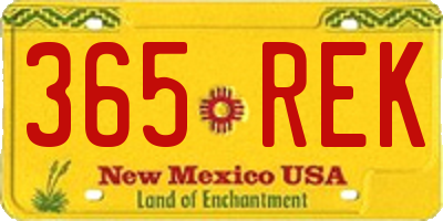 NM license plate 365REK