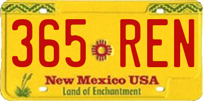 NM license plate 365REN