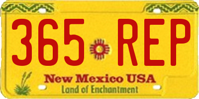 NM license plate 365REP