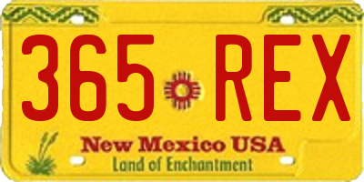 NM license plate 365REX