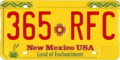 NM license plate 365RFC