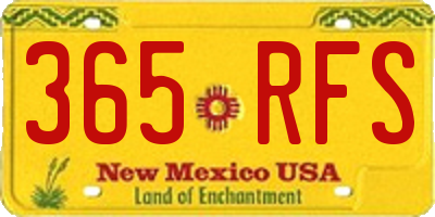 NM license plate 365RFS