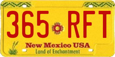 NM license plate 365RFT